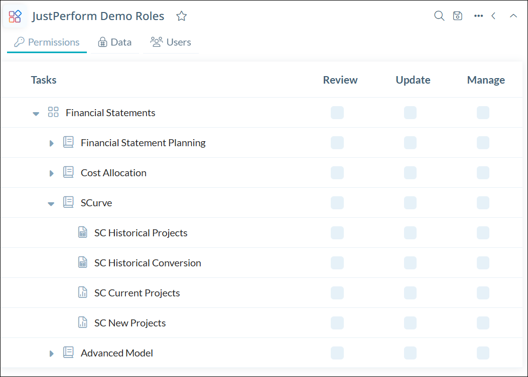 Permissions tab displayed after clicking Role Assignment in the Permission tab of a secured app