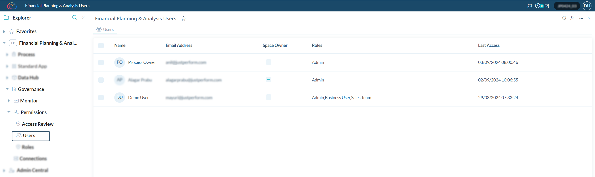 Image of the Users page