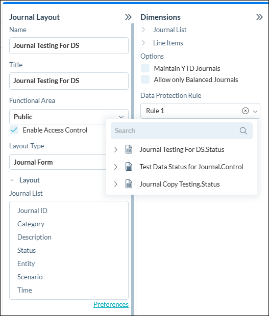Journal-Level Data Protection Rule in Journal Layout