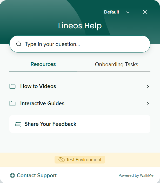 Lineos Help window