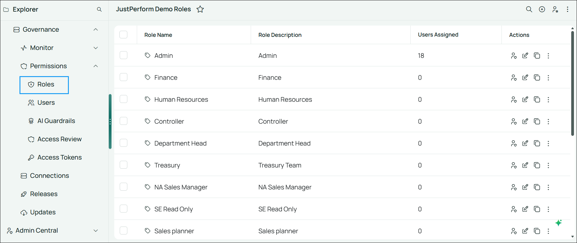 Image of the Roles page