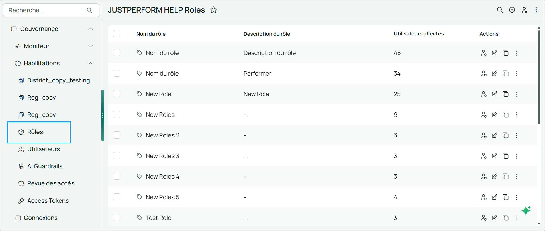 Image of the Roles page